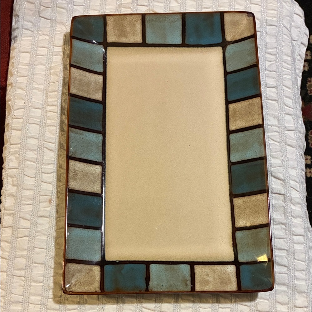 Pfaltzgraff Blue and Cream Accent Tray